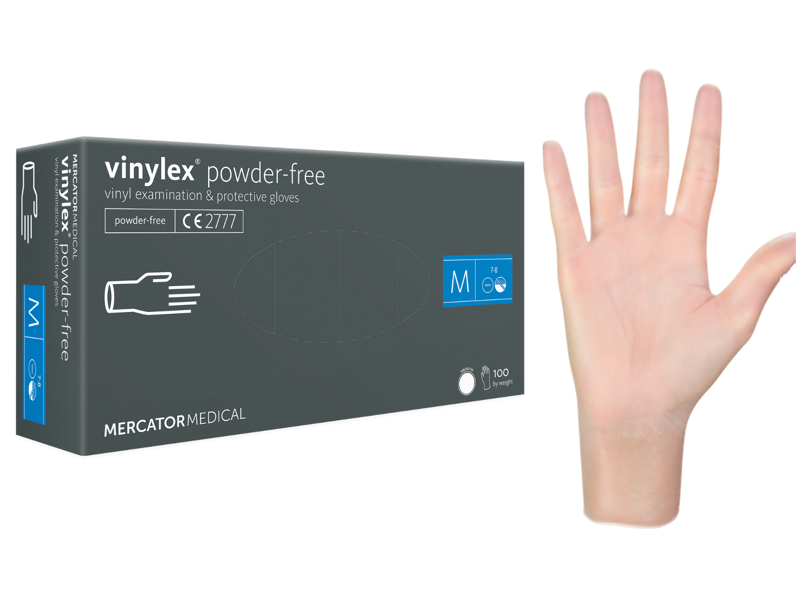 Rękawice Vinylex M Mercator Bezpudrowe A100